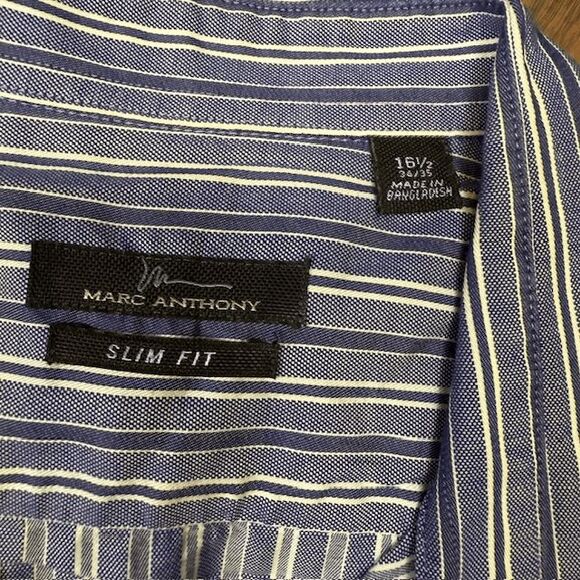 Bundle of 4 Men's Dress Shirts Marc Anthony, Calvin Klein, Size Large / 16 1/2 - Picture 5 of 6